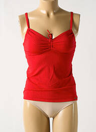Haut de maillot de bain stretch haut soutien-gorge avec mousse de rembourrage amovible rouge GRAIN DE SABLE femme