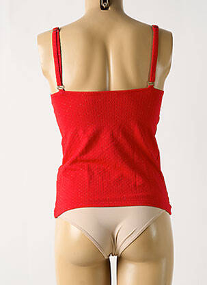 Haut de maillot de bain stretch haut soutien-gorge avec mousse de rembourrage amovible rouge GRAIN DE SABLE femme