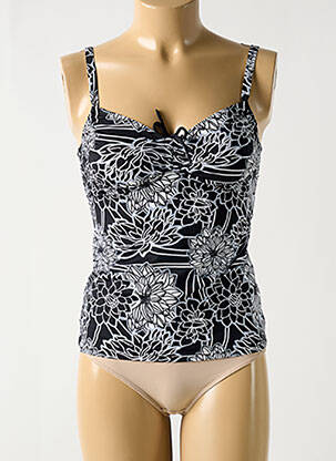 Haut de maillot de bain stretch haut soutien-gorge avec mousse de rembourrage amovible noir GRAIN DE SABLE femme
