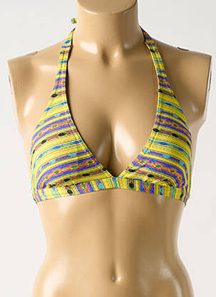 Haut de maillot de bain stretch haut soutien-gorge avec mousse de rembourrage amovible jaune ONE femme
