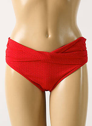 Bas de maillot de bain effet matière satinée culotte rouge GRAIN DE SABLE femme