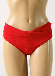 Bas de maillot de bain effet matière satinée culotte rouge GRAIN DE SABLE femme