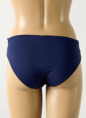Bas de maillot de bain effet matière satinée culotte bleu GRAIN DE SABLE femme