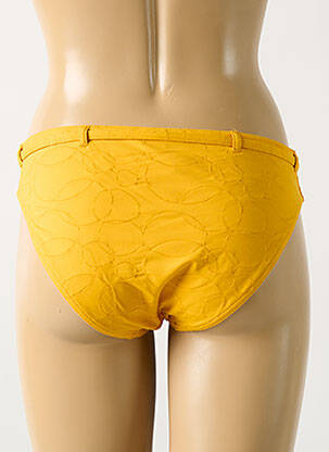 Bas de maillot de bain effet matière satinée culotte jaune GRAIN DE SABLE femme