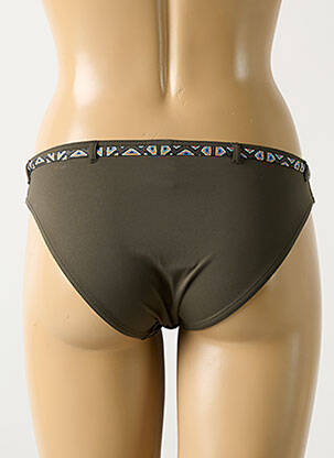 Bas de maillot de bain effet matière satinée culotte vert GRAIN DE SABLE femme