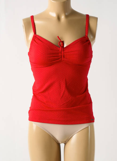 Haut de maillot de bain stretch haut soutien-gorge avec mousse de rembourrage amovible rouge GRAIN DE SABLE femme