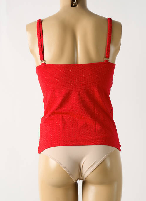 Haut de maillot de bain stretch haut soutien-gorge avec mousse de rembourrage amovible rouge GRAIN DE SABLE femme
