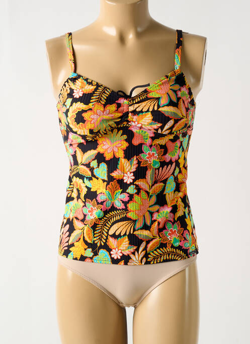Haut de maillot de bain stretch haut soutien-gorge avec mousse de rembourrage amovible orange GRAIN DE SABLE femme