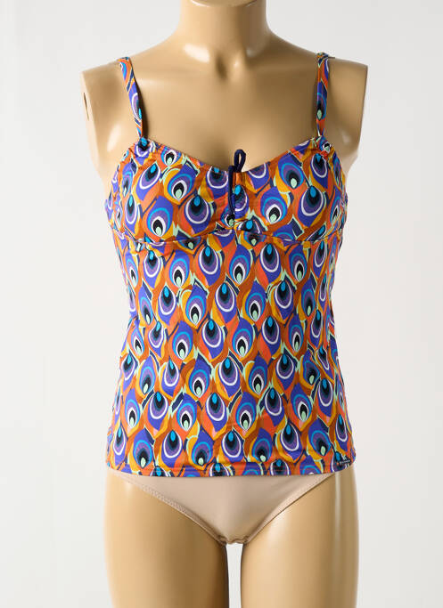 Haut de maillot de bain stretch haut soutien-gorge avec mousse de rembourrage amovible bleu GRAIN DE SABLE femme