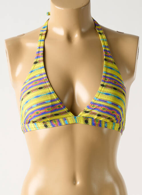 Haut de maillot de bain stretch haut soutien-gorge avec mousse de rembourrage amovible jaune ONE femme