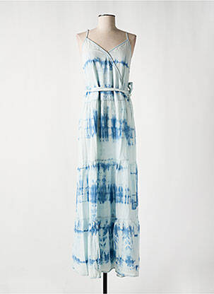 Robe longue coupe évasée fines bretelles bleu TEDDY SMITH femme
