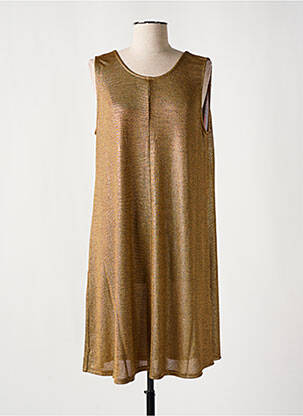 Robe mi-longue coupe évasée sans manche or MOLLY BRACKEN femme