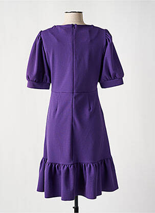 Robe mi-longue tissage crêpe manches courtes violet B.YOUNG femme