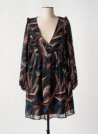 Robe courte coupe évasée manches longues noir MOLLY BRACKEN femme