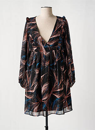 Robe courte manches longues manches longues noir MOLLY BRACKEN femme