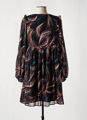 Robe courte coupe évasée manches longues noir MOLLY BRACKEN femme