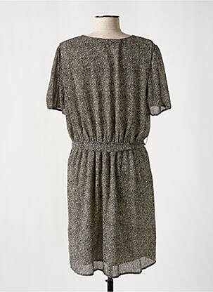Robe mi-longue imprimé fantaisie manches courtes noir TEDDY SMITH femme