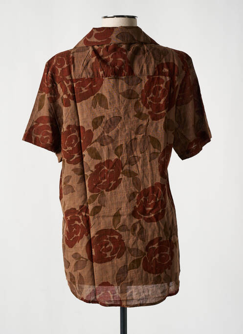 Chemise manches courtes marron FRILIVIN pour homme