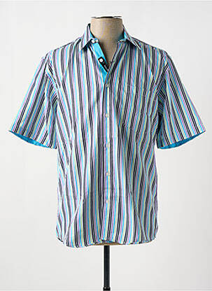 Chemise manches courtes poches bleu YVES ENZO homme