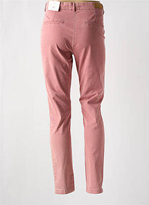 Pantalon chino tissage popeline taille normale rose ICHI femme