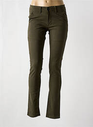 Pantalon chino tissage popeline taille normale vert LEEYO JEANS femme