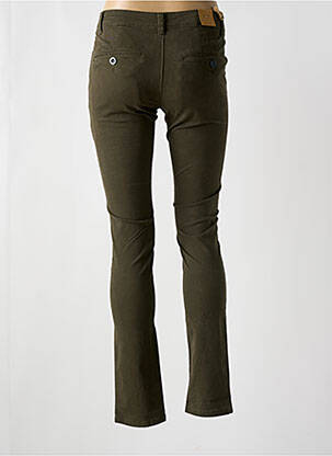 Pantalon chino tissage popeline taille normale vert LEEYO JEANS femme