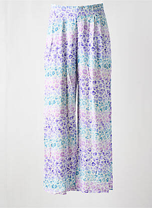 Pantalon large tissage popeline taille haute violet LILI SIDONIO femme