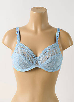 Soutien-gorge effet matière satinée haut soutien-gorge emboitant bleu LOUISA BRACQ femme