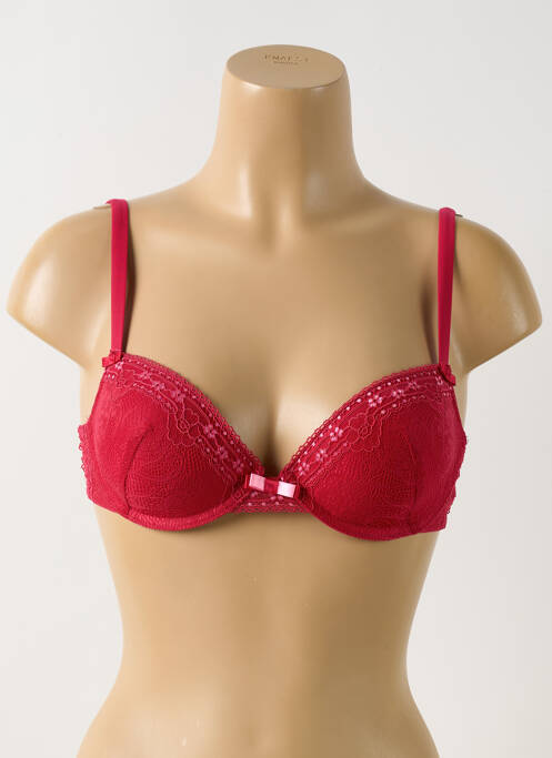 Soutien-gorge effet matière satinée haut soutien-gorge moulé rouge PIEGE femme