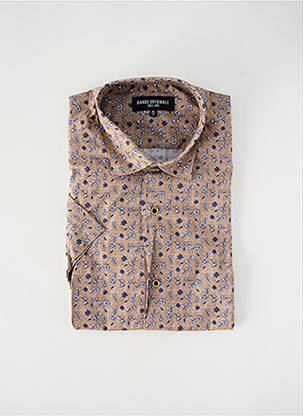 Chemise manches courtes imprimé fantaisie marron BANDE ORIGINALE homme