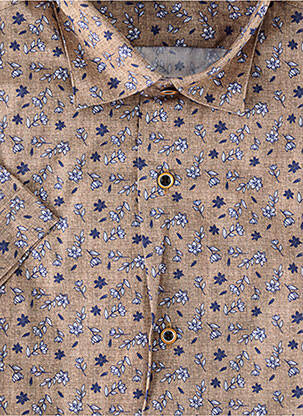 Chemise manches courtes imprimé fantaisie marron BANDE ORIGINALE homme