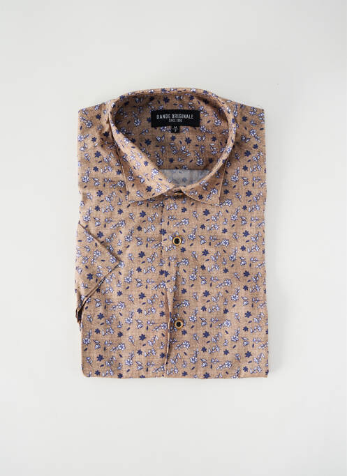 Chemise manches courtes marron BANDE ORIGINALE pour homme