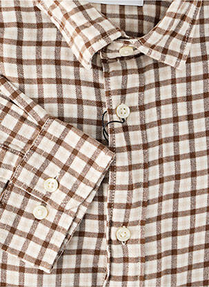 Chemise manches longues manches longues marron SELECTED homme
