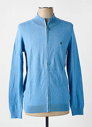 Gilet manches longues tissage chiné bleu CAMBRIDGE homme