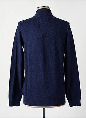 Gilet manches longues tissage chiné bleu fonce CAMBRIDGE homme