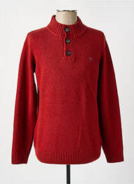 Pull maille tricot manches longues rouge CAMBRIDGE homme