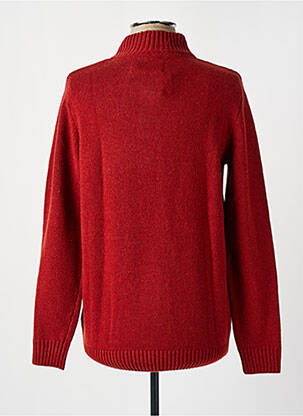 Pull maille tricot manches longues rouge CAMBRIDGE homme