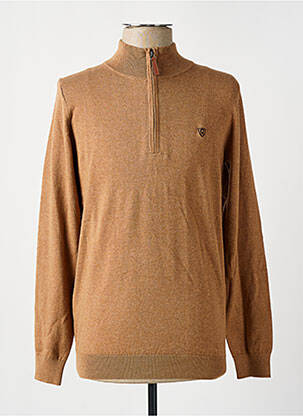 Pull tissage chiné manches longues beige CAMBRIDGE homme