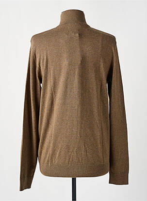 Pull tissage chiné manches longues marron SELECTED homme