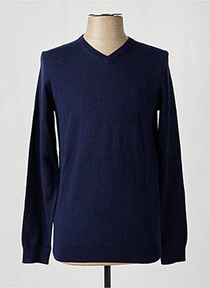 Pull col v manches longues bleu CAMBRIDGE homme