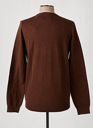 Pull col v manches longues marron CAMBRIDGE homme