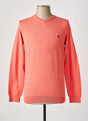 Pull col v manches longues orange CAMBRIDGE homme