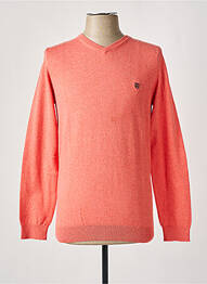 Pull col v manches longues orange CAMBRIDGE homme