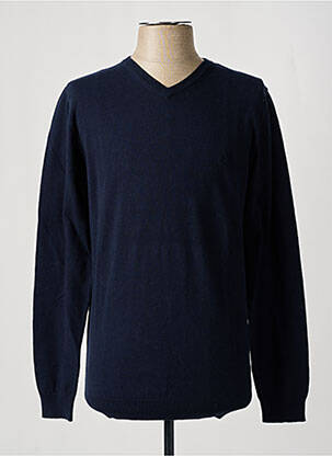 Pull col v manches longues bleu CAMBRIDGE homme