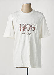 T-shirt broderie manches courtes blanc LEE COOPER homme