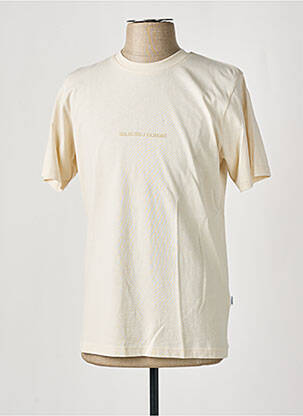 T-shirt coupe droite manches courtes beige SELECTED homme