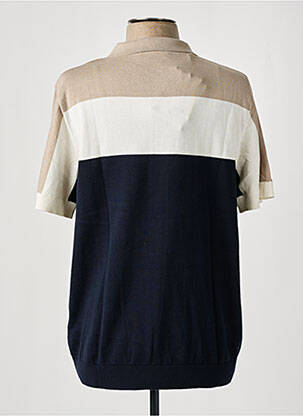 Polo imprimé rayures manches courtes beige SELECTED homme