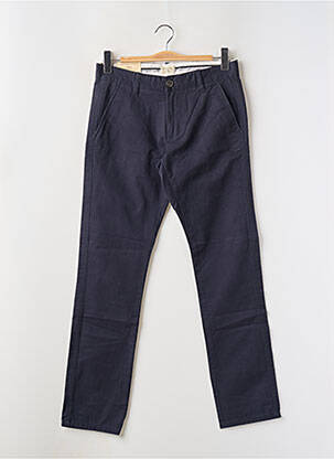 Pantalon chino fermeture zippée sous rabat boutonné taille basse bleu SELECTED homme