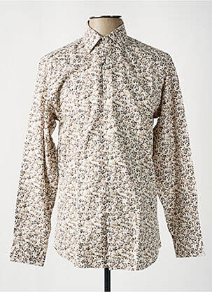 Chemise manches longues imprimé fantaisie beige SELECTED homme