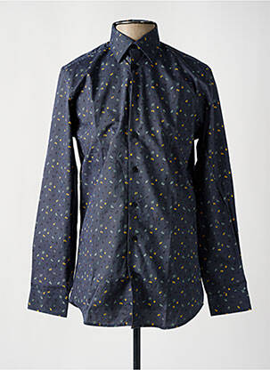 Chemise manches longues imprimé fantaisie bleu SELECTED homme